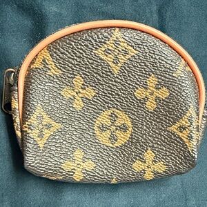 K&K Brown and Tan Monogram Pouch